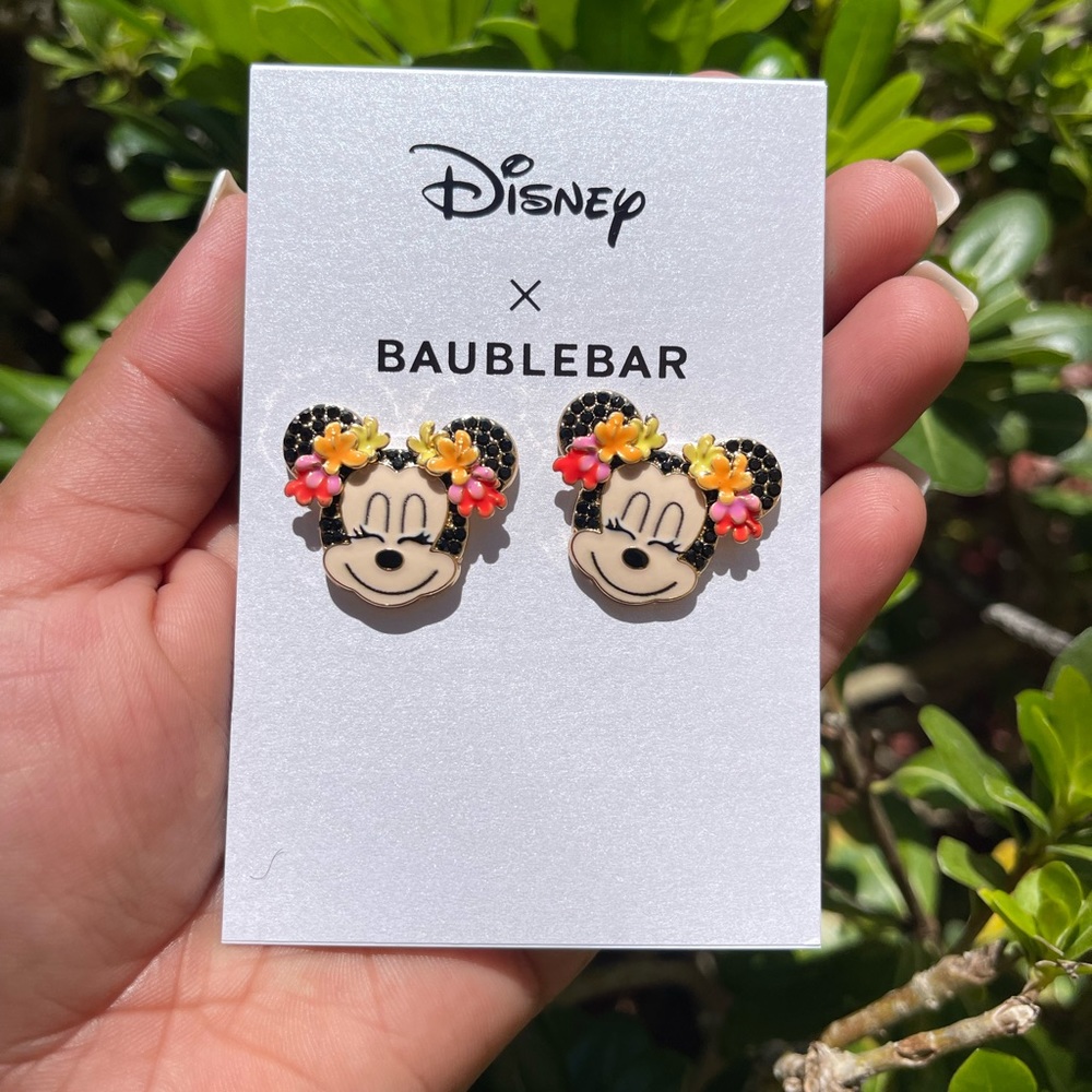BaubleBar Disney Minnie Mouse Flower Earrings New
